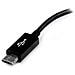 Cavo Adattatore micro USB a USB femmina OTG da viaggio - Connettore micro USB a USB 12cm M / F - Nero - Foto miniatura 3