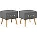 Comodini Grigio Scuro 2 Pz 40x35x40 Cm In Tessuto - Foto miniatura 1