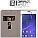 Cadorabo Custodia Compatibile Con Sony Xperia T3 In Grigio Chiaro Marrone - Coperchio Protettiva Con Chiusura Magnetica, Funzione Stand E Tasca Per Le Carte - Foto miniatura 9
