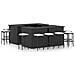 Set Bar da Giardino 16 pz con Cuscini in Polyrattan Nero - Foto miniatura 1