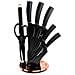 Black Rose Set Di Coltelli Da Cucina Professionali Acciaio Inossidabile Coltello Da Cuoco Nero - Foto miniatura 1