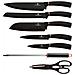 Black Rose Set Di Coltelli Da Cucina Professionali Acciaio Inossidabile Coltello Da Cuoco Nero - Foto miniatura 3