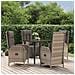 Set Da Pranzo Giardino 5pz Nero E Grigio Con Cuscini Polyrattan - Foto miniatura 1