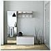Mobile Da Ingresso Narciso, Mobile Appendiabiti Con 3 Ganci, Mensola Portaoggetti Da Ingresso, 100% Made In Italy, 90x29h34 Cm, Bianco E Rovere - Foto miniatura 1