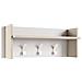 Mobile Da Ingresso Narciso, Mobile Appendiabiti Con 3 Ganci, Mensola Portaoggetti Da Ingresso, 100% Made In Italy, 90x29h34 Cm, Bianco E Rovere - Foto miniatura 2