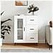 Credenza Bianca 69,5x34x90 Cm In Legno Multistrato - Foto miniatura 1