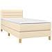 Giroletto A Molle Con Materasso Crema 90x190 Cm In Tessuto - Foto miniatura 2