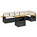 Set Divani Da Giardino Con Cuscini 7pz Nero Polyrattan - Foto miniatura 1