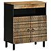 Credenza 60x33,5x75 Cm In Legno Massello Di Mango Grezzo - Foto miniatura 1