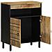 Credenza 60x33,5x75 Cm In Legno Massello Di Mango Grezzo - Foto miniatura 2