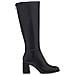 Black Casual Closed Long Heeled Boot Stivali Sintetico E Tessile Scarpe Donna Nero Eu 37, 1-25515-41 001 - Foto miniatura 2
