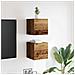 Mobili Porta Tv A Parete 2pz Legno Antico 30,5x30x30 Cm - Foto miniatura 3
