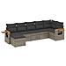 Set Divani Da Giardino 7 Pz Con Cuscini Grigio In Polyrattan - Foto miniatura 2