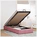 Struttura Letto Pouf Senza Materasso Rosa 90x190 cm Velluto - Foto miniatura 2