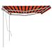 Tenda Da Sole Retrattile Manuale Con Pali 6x3 M Arancio Marrone - Foto miniatura 4