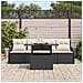 Set Divano da Giardino  5 Pezzi con Cuscini Nero Rattan Polyrattan, Divano da Giardino  2 Posti con Cuscini Nero Rattan Polyrattan - Foto miniatura 3