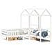 Giroletto con Panca e Tetto Bianco 75x190cm Legno Massello Pino - Foto miniatura 1