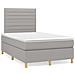 Letto a Molle Materasso e LED Grigio Chiaro 120x190 cm Tessuto - Foto miniatura 2