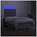 Letto a Molle Materasso e LED Grigio Chiaro 120x190 cm Tessuto - Foto miniatura 4