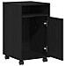 Armadio laterale  con ruote in rovere nero 33x38x60 cm in legno ingegnerizzato - Foto miniatura 1