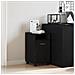 Armadio laterale  con ruote in rovere nero 33x38x60 cm in legno ingegnerizzato - Foto miniatura 2