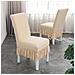 Coprisedie Con Volant Lucky Leaf - Set Da 6 - Misura Universale: Poliestere, Elastico, Jacquard Beige - Foto miniatura 3