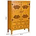 Armadio In Legno Invecchiato Giallo 96x40x150h Cm - Foto miniatura 3
