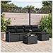 Set Divano da Giardino con cuscino 6 pcs Nero Poly Rattan - Foto miniatura 2
