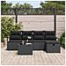 Set Divano da Giardino con cuscino 6 pcs Nero Poly Rattan - Foto miniatura 3