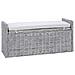 Panchina con contenitore Bianco Lavato 110 x 40 x 50 cm Rattan - Foto miniatura 1