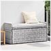 Panchina con contenitore Bianco Lavato 110 x 40 x 50 cm Rattan - Foto miniatura 2