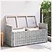 Panchina con contenitore Bianco Lavato 110 x 40 x 50 cm Rattan - Foto miniatura 3