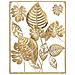Pannello Decorativo Da Parete Jungle Rettangolare Con Foglie Tropicali In Ferro Oro 60x80 Cm - Foto miniatura 1