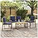 Set di Mobili da Esterno 9 pcs Grigio e Blu Navy polyrattan - Foto miniatura 4