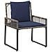Set di Mobili da Esterno 9 pcs Grigio e Blu Navy polyrattan - Foto miniatura 5