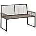 Set di Mobili da Esterno 9 pcs Grigio e Blu Navy polyrattan - Foto miniatura 9