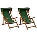 Lettino 2 pcs 3 Posizione Legno di Eucalipto Massello Verde - Foto miniatura 1