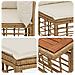 Set Divano da Giardino 11 pz Naturale e Bianco Crema polyrattan - Foto miniatura 8