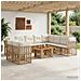 Set Divano da Giardino 11 pz Naturale e Bianco Crema polyrattan - Foto miniatura 9