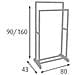 Stand Appendiabiti Allungabile Telescopico Doppio Con Ruote 80x43x90/160cm - Foto miniatura 3