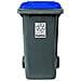 Bidone per la raccolta differenziata grande 240 lt condominio hotel ristoranti certificato UNI EN840 per rifiuti e riciclo blu - Foto miniatura 2