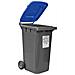 Bidone per la raccolta differenziata grande 240 lt condominio hotel ristoranti certificato UNI EN840 per rifiuti e riciclo blu - Foto miniatura 1