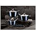 Aquamarine Set Di Pentole Induzione 10-piece Alluminio Antiaderente 3 Casseruoli 3 Coperchi Blu Marino - Foto miniatura 3