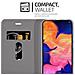 Custodia Compatibile Con Samsung Galaxy A10 In Grigio Nero - Coperchio Protettiva Con Chiusura Magnetica, Funzione Stand E Tasca Per Le Carte - Foto miniatura 4