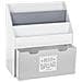 Libreria Per Bambini Con Cassetto E Scomparti, 62,5 X 30 X 70 Cm, Bianco-grigio - Foto miniatura 1