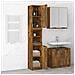 Armadietto Bagno Rovere Fumo 32x34x188,5cm In Legno Multistrato - Foto miniatura 5