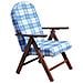 Poltrona Relax Da Interno In Legno 4 Posizioni Con Braccioli - Blue - Foto miniatura 1