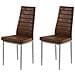 Kate Set Di 2 Sedie Da Pranzo Imbottite In Microfibra Marrone - Foto miniatura 1