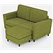 Divano Yasel 2 Posti Medio (due Sedute Da 70cm) + Pouf Misure Esterne L. 172 P. 145 Colore Verde - Foto miniatura 1