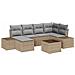 Set Divano da Giardino in 7 Pezzi con Cuscini Rattan Nero - Foto miniatura 1